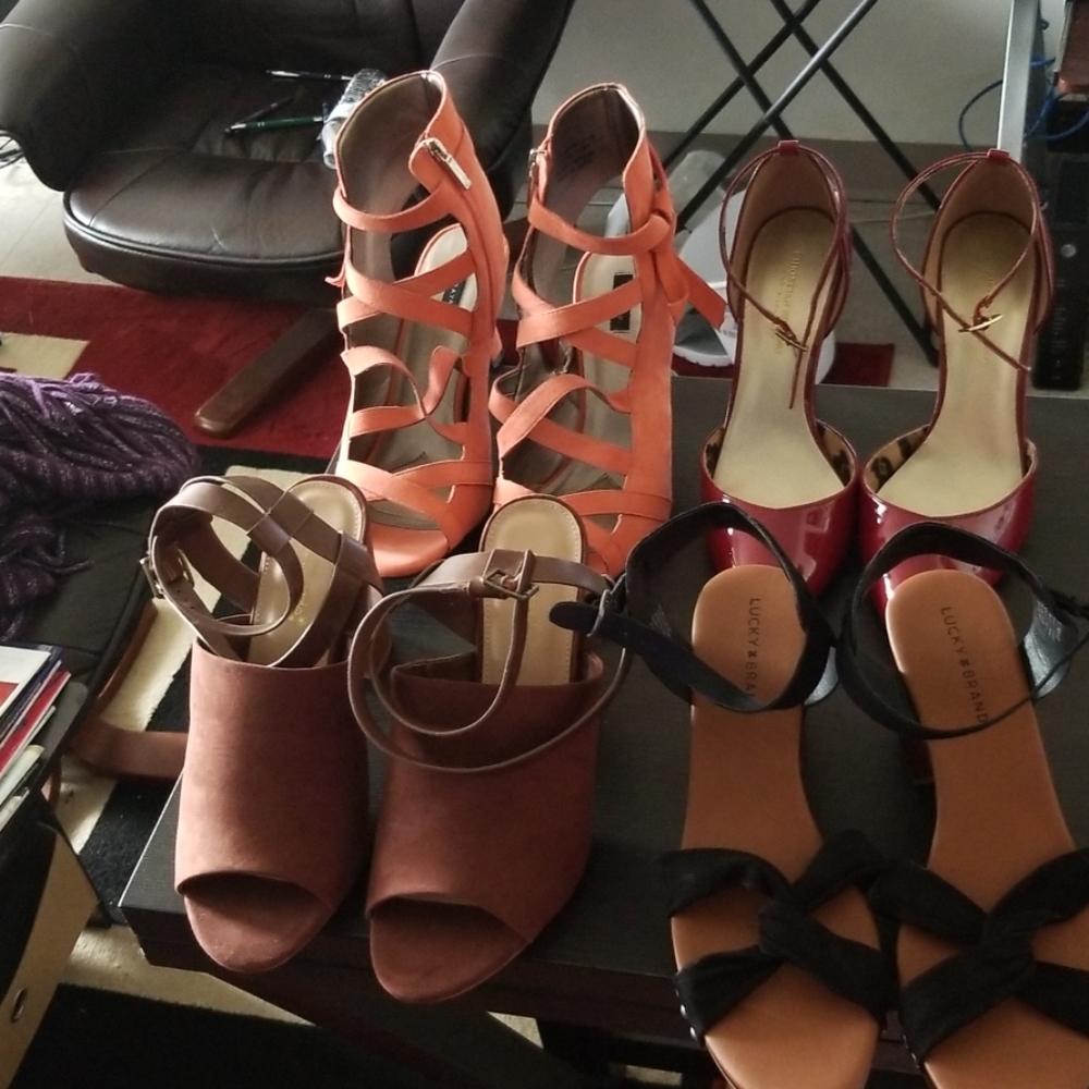 Four pairs of size 12 high heels bundle
